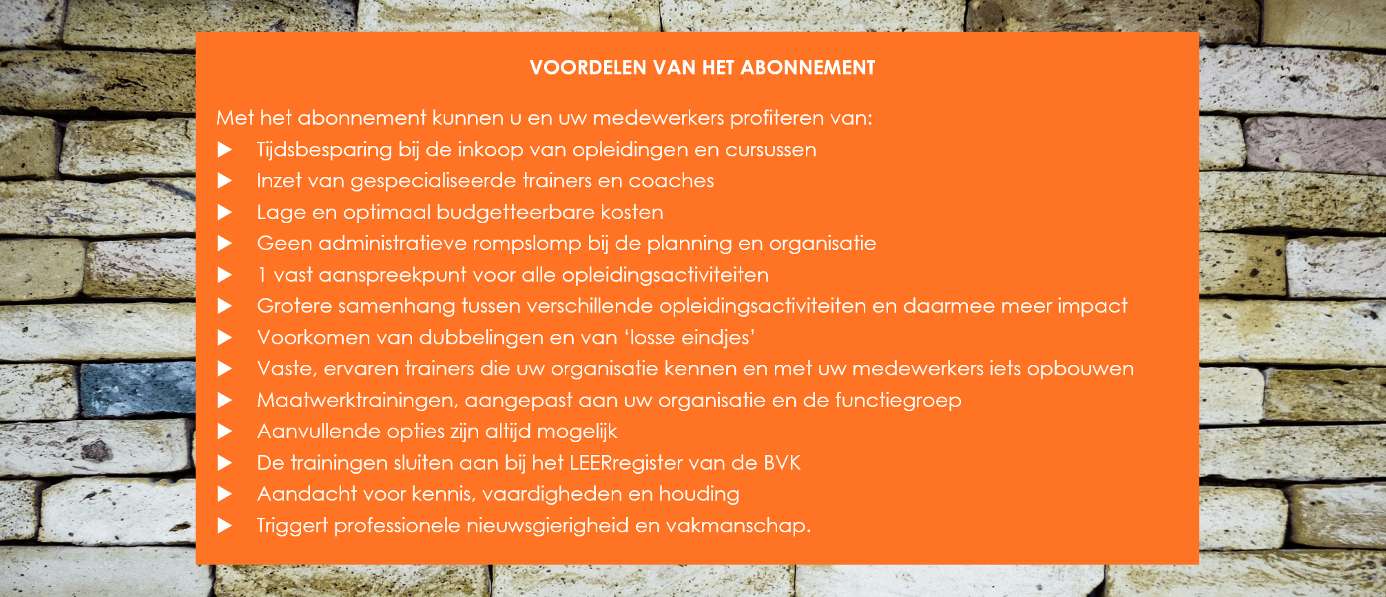 Voordelen abonnement